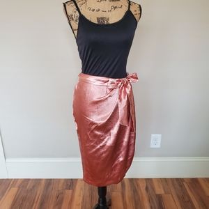Rose Gold/Blush faux wrap skirt